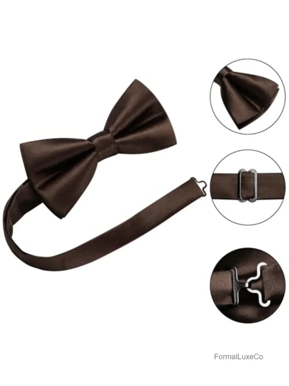 5pc Men's Silk Tie Set Pre-Tied Bowtie Pocket Square Cufflinks Lapel Pin Gift